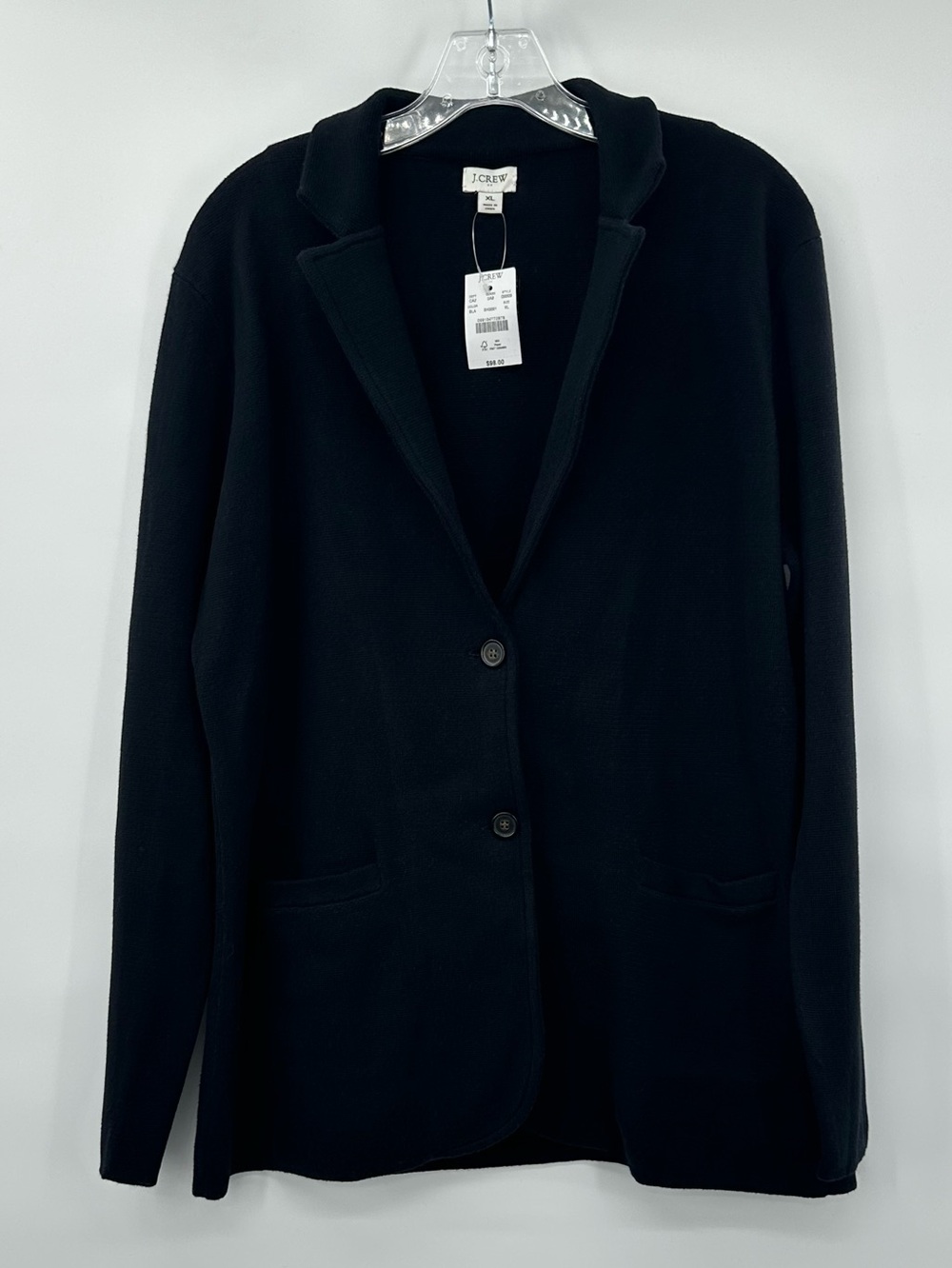 J.crew Black Sophie Cotton Sweater Blazer size XL NWT